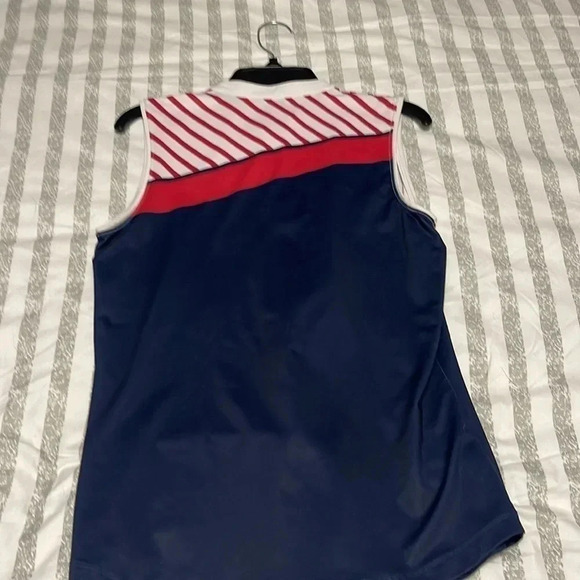 Lady Hagen Golf Tank Navy Red and White 1/4 Zip - Picture 4 of 4